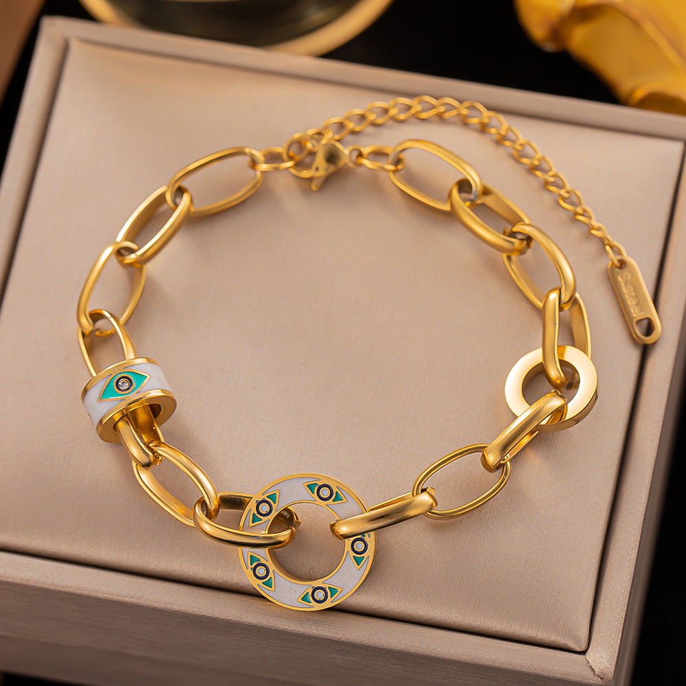 Brazalete de acero de titanio pintado al aceite de acero inoxidable al por mayor